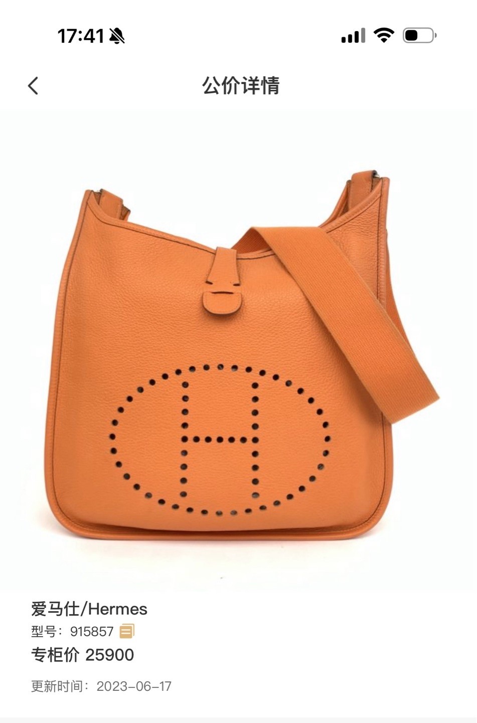Hermes Pre-Owned Authentic Luxury Handbag Orange 29*30*8cm Silver