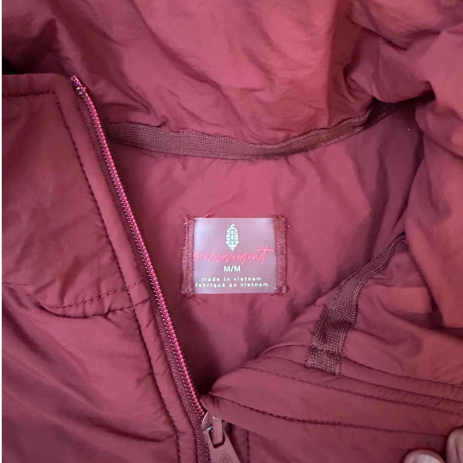Free People Movement Pippa Packable Puffer Jacket Burgundy Wine Quilted Medium