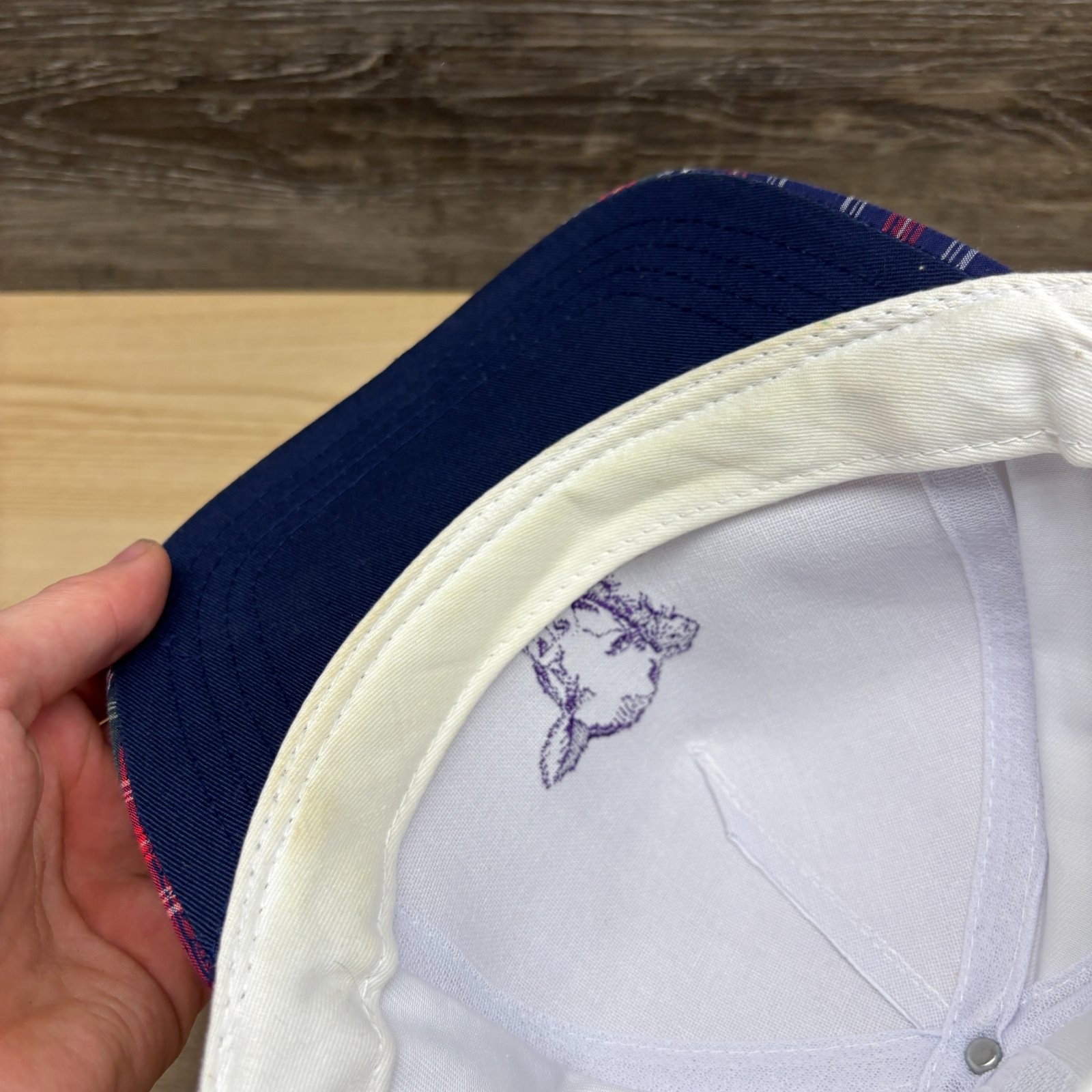 Vintage CO-OP Hat Cap Snap Back White Plaid Pro-Phos Minerals Cow Farm Promo 90s