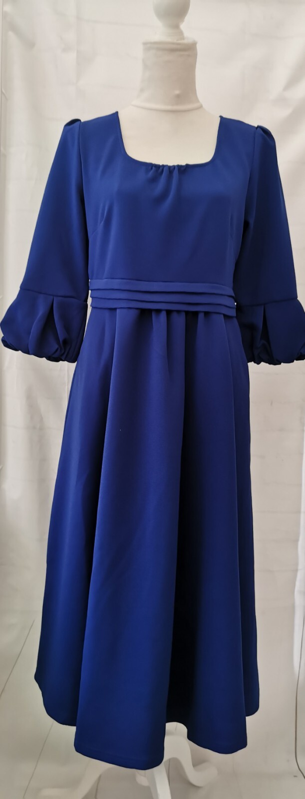 Jolie Moi Ladies Dress Bnwt Size 14 Royal Blue Lined 3/4 Sleeves Scoop Neck
