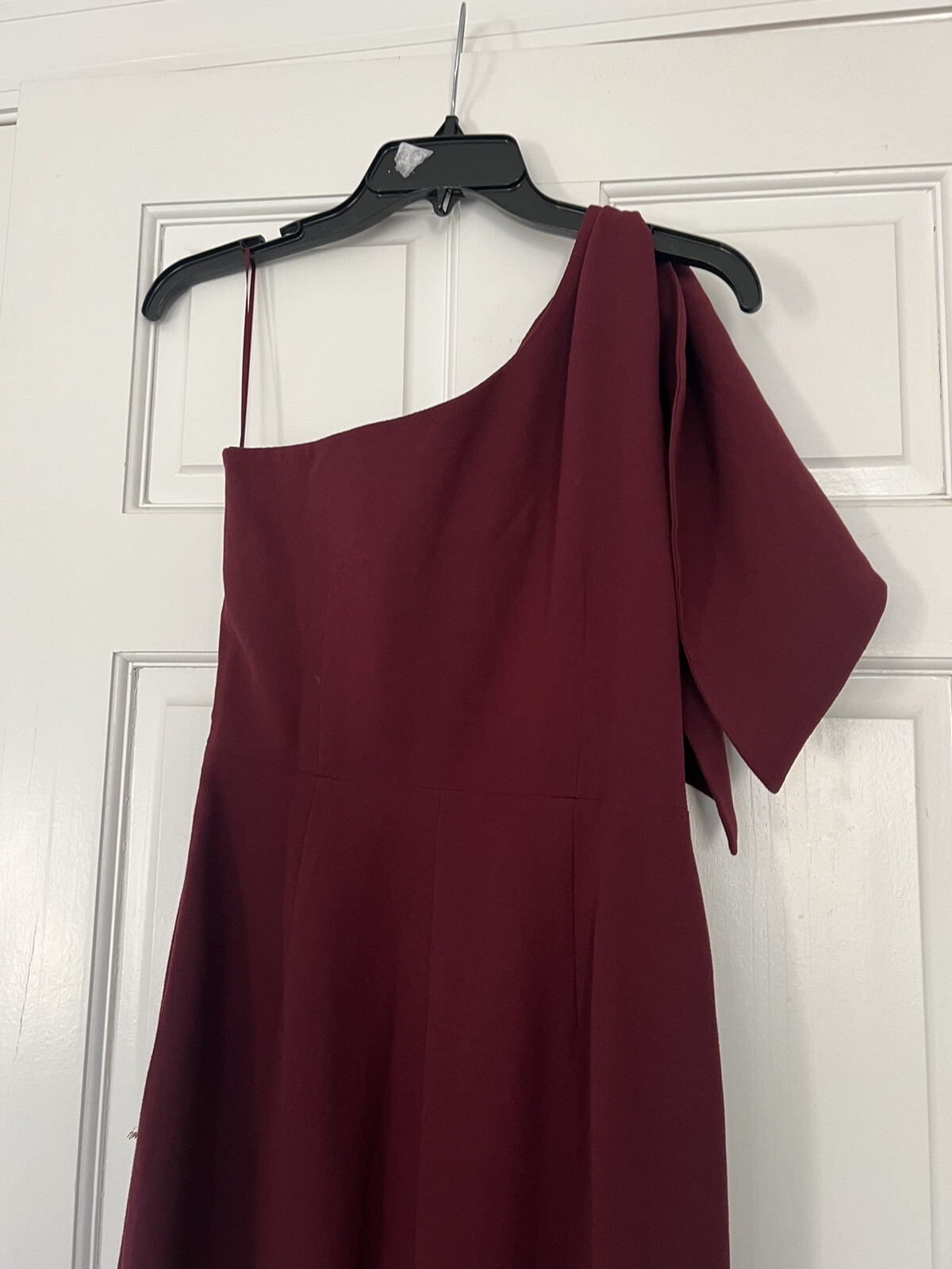 Dress The Population Dark Magenta Tiffany One-Shoulder Midi Dress Small