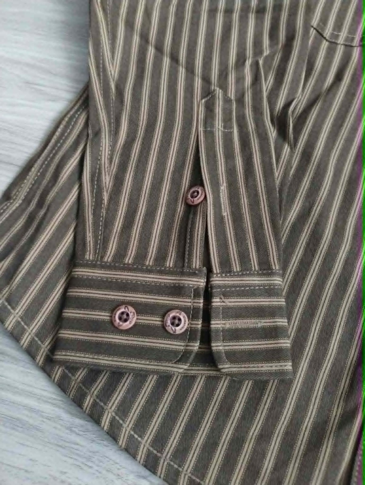 American Retro Striped Men Long-sleeved Shirt Comfortable Casual Workwear Shirt