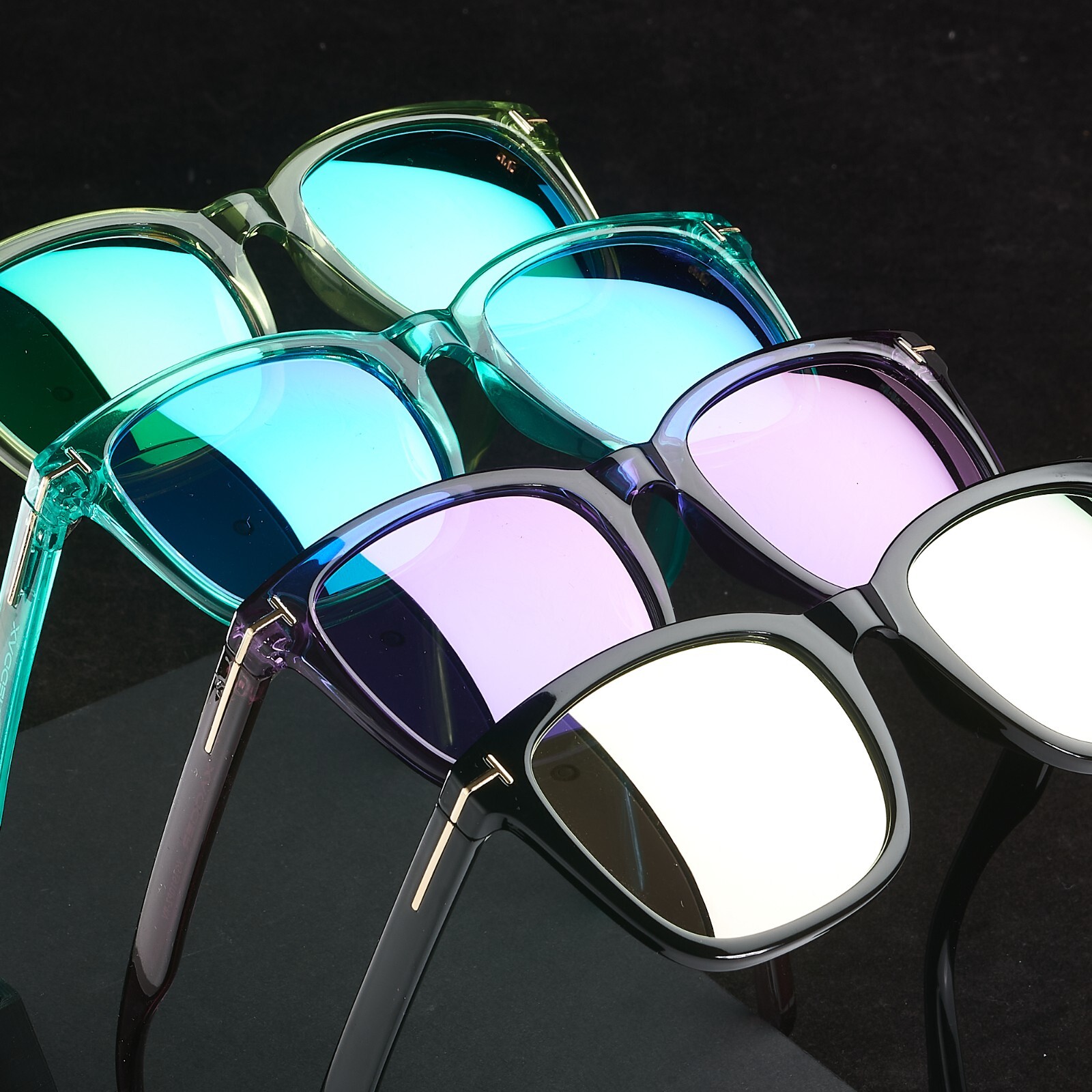 Xagger Square Polarized Mirrored Sunglasses for Women Colorful Neon 80s Retro