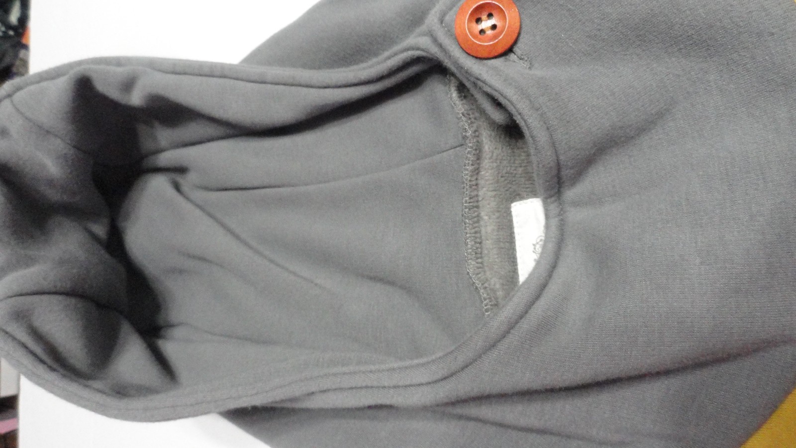 Alaska Chicks Hoodie Sz XL Gray/Mustard Button/Zipper Left Shoulder Enjoy Life