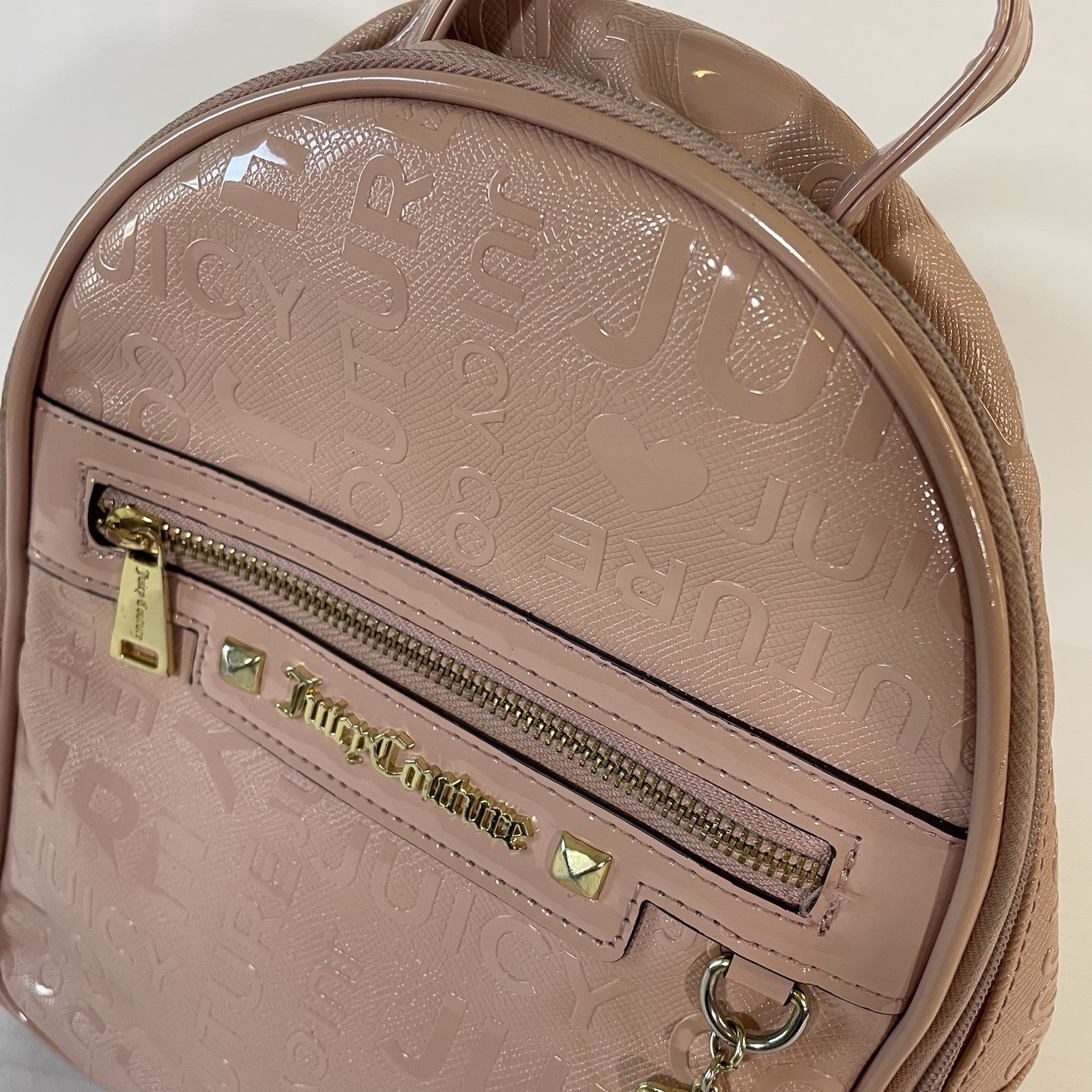 Juicy Couture Blush Pink Mini Backpack Purse 100% Polyurethane