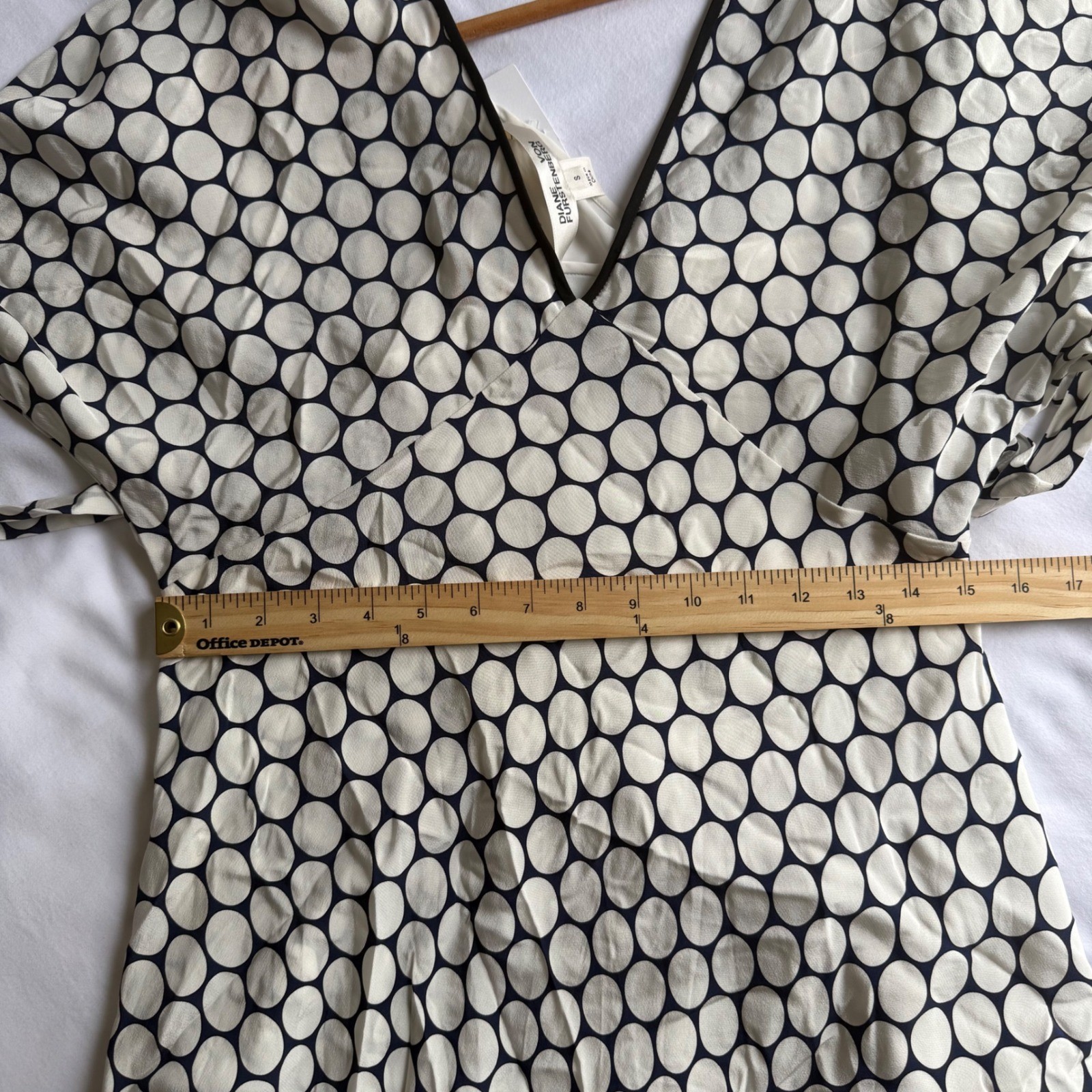 Diane von Furstenberg DVF Silk Boltin Dot Asymmetric Hem Midi Dress Small NWT