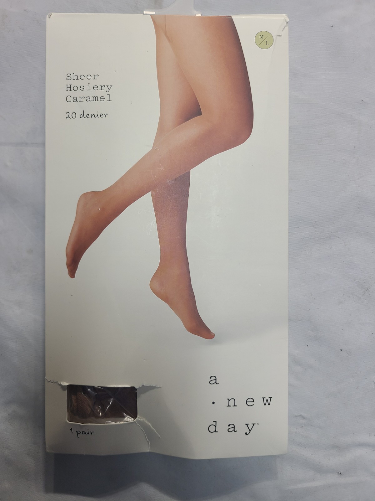 Women’s 20D Sheer Tights A New Day Caramel High Waisted Tagless Knit Size M/L