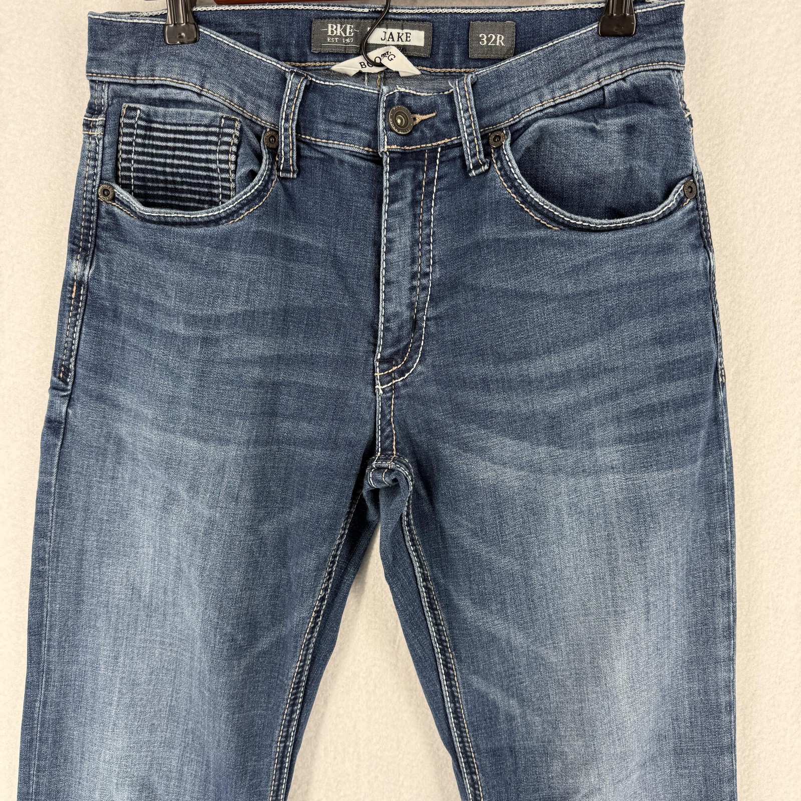 BKE Jake Bootleg Jeans Mens 30×31 Blue Medium Wash Denim Regular Bootcut Stretch