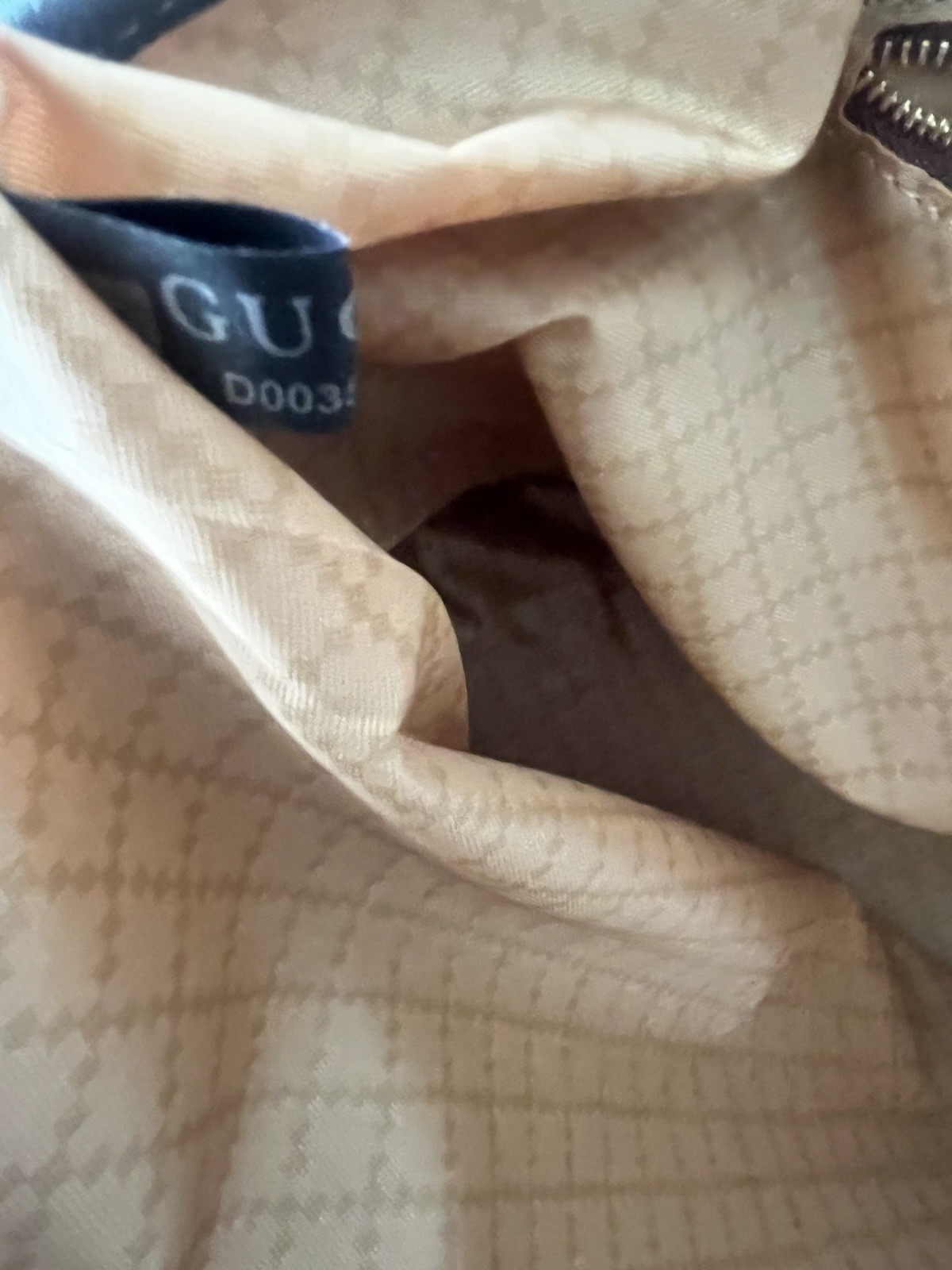 Gucci GG Supreme Monogram Tote Large Beige Brown Turn Lock Gold Detachable Strap