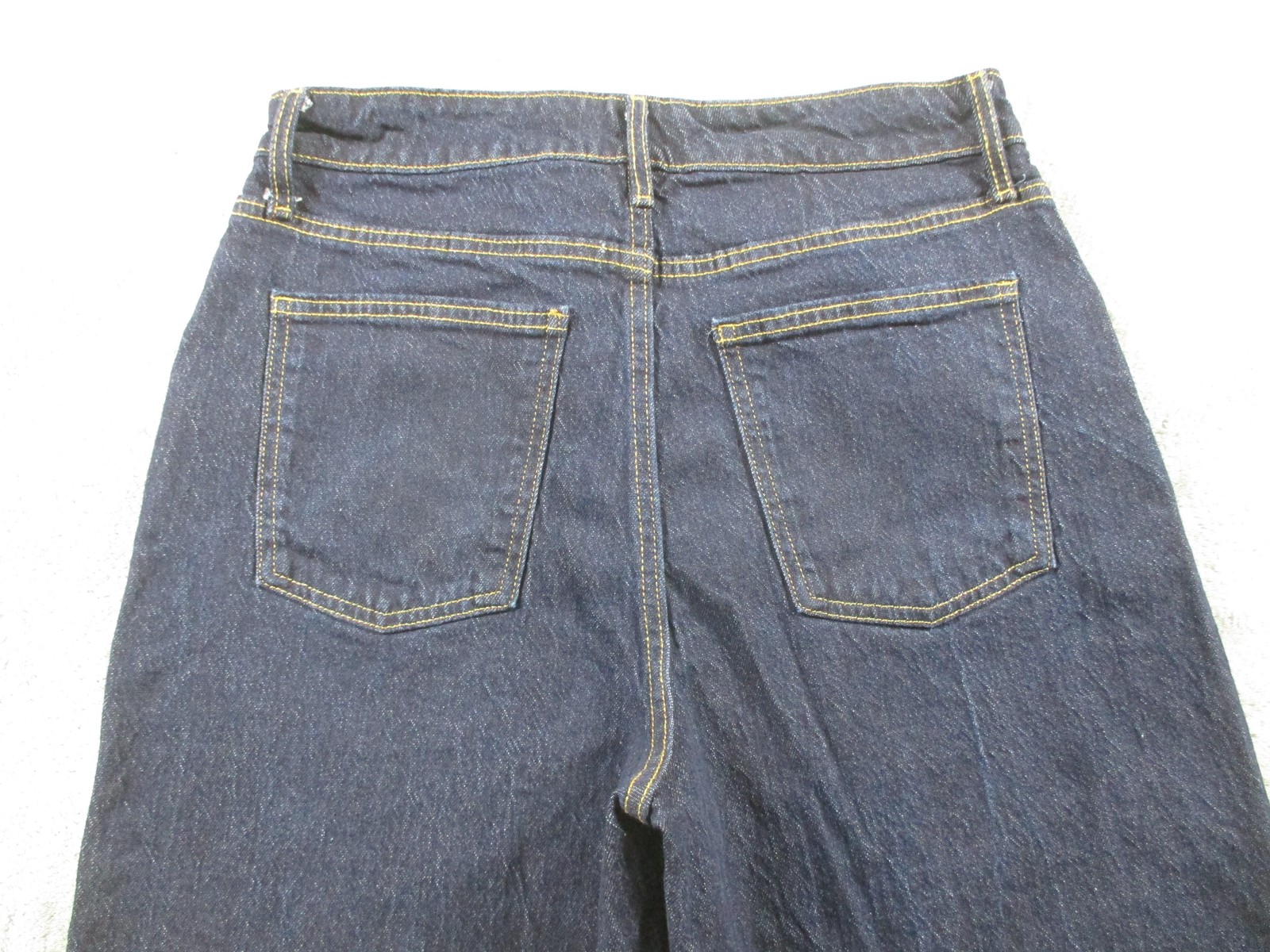 Free Assembly Jeans Womens 8 Dark Wash High Rise Relaxed Straight Denim Blue
