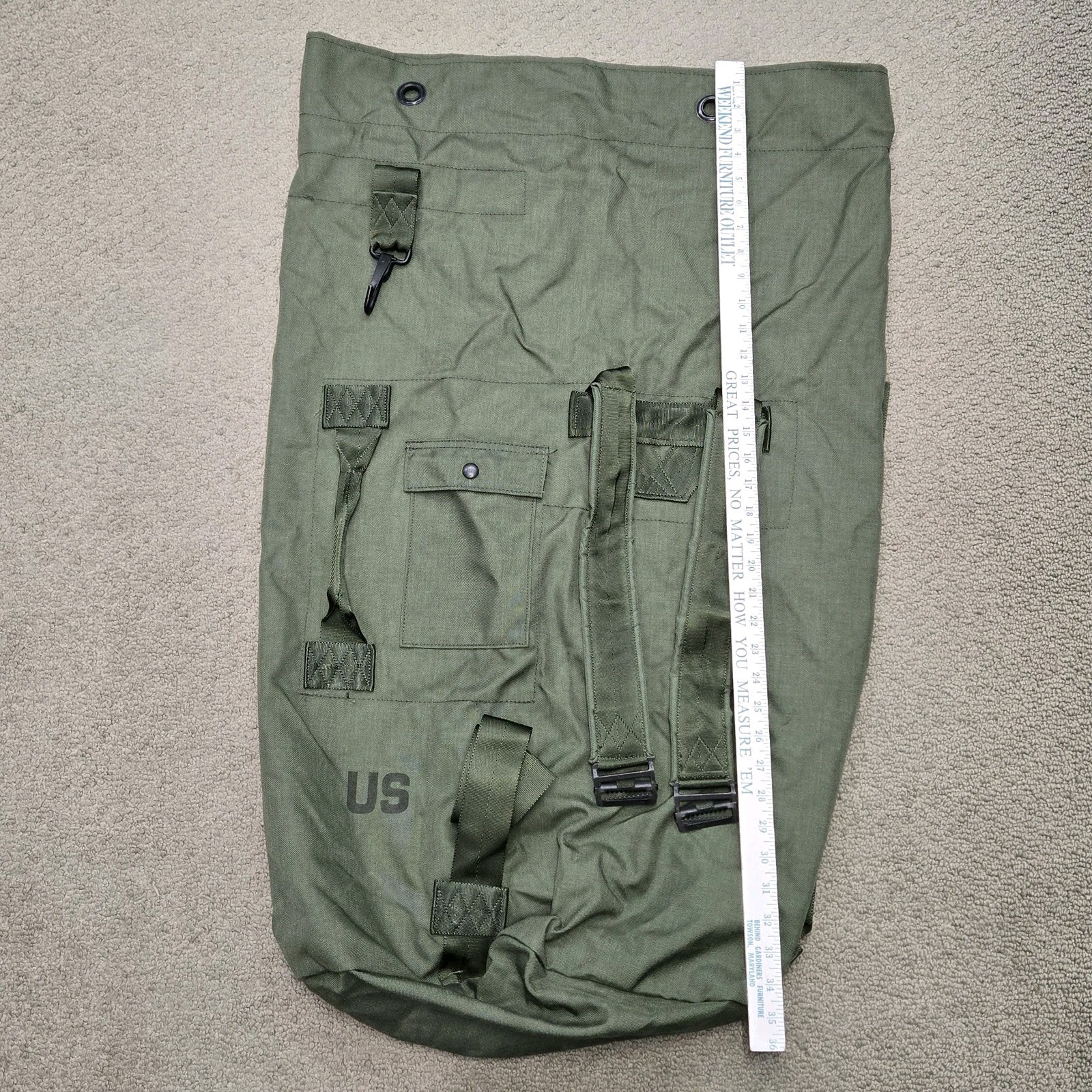 US Army Military Deployment DUFFLE Duffel Flight Carry-on Sea Bag Back Pack USGI