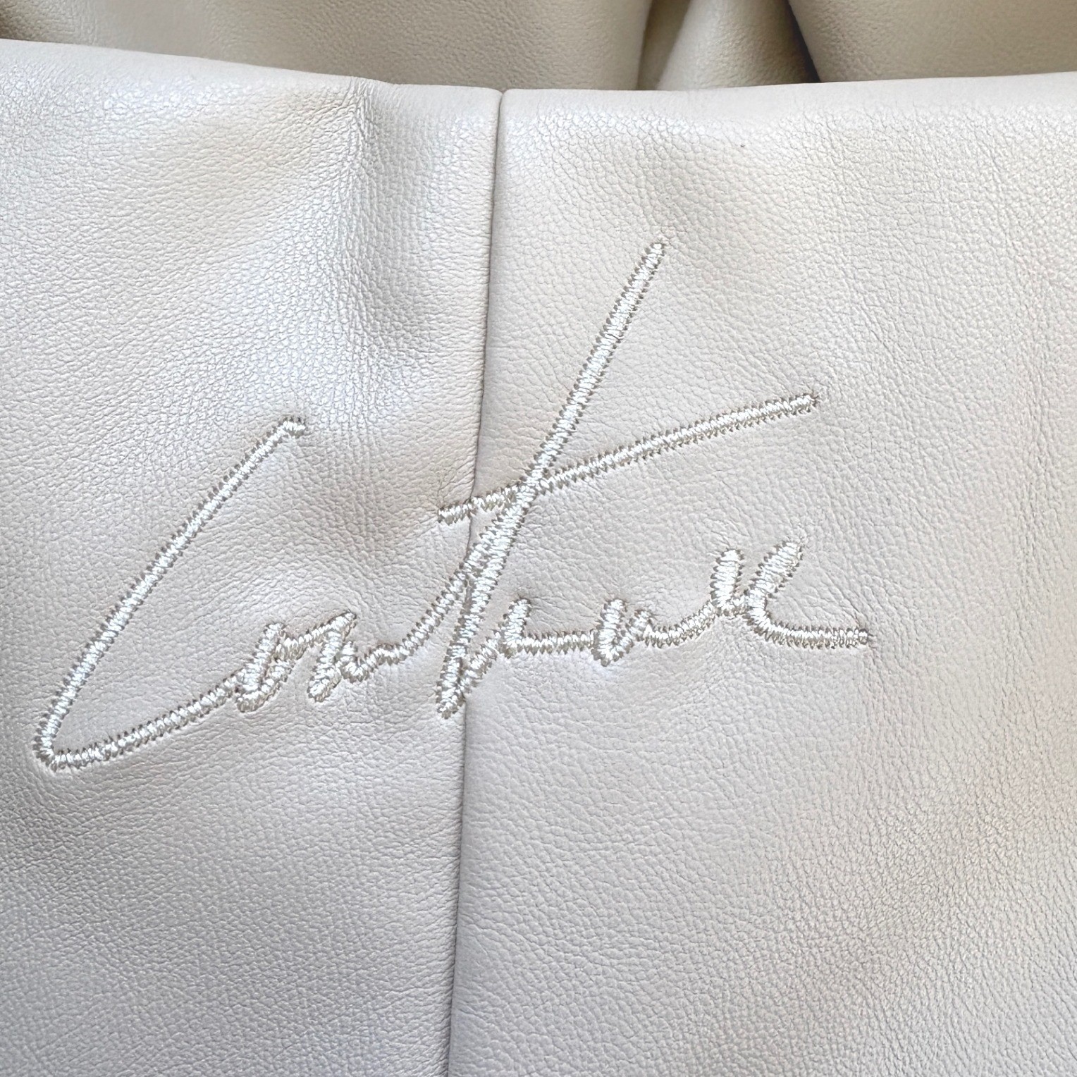 The Couture Club Leather Look High Rise Side Zip Leggings in Bone, Small, Chic