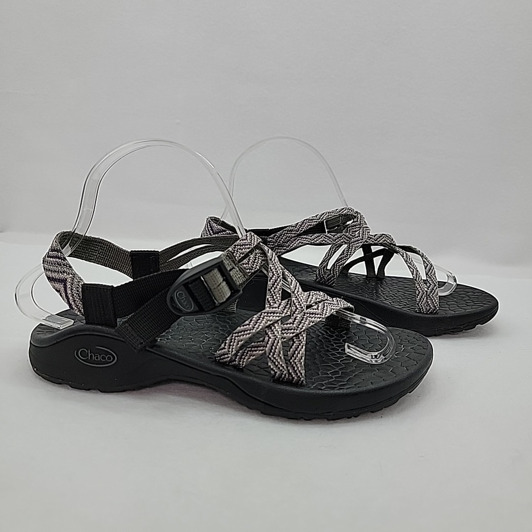 CHACO Women’s Size 7 Updraft EcoTread Outdoor Sandals Black Waves Double Strap