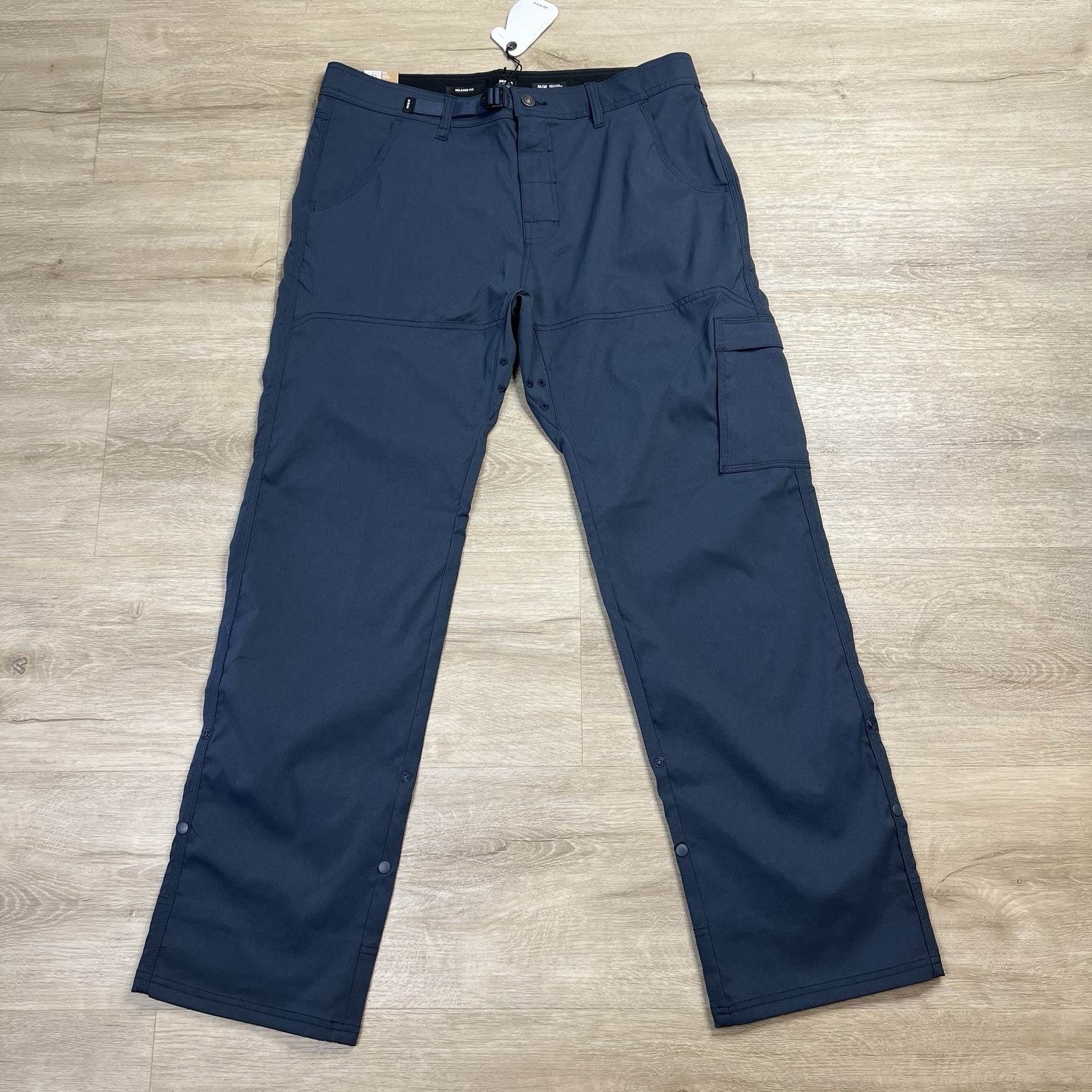 Prana Stretch Zion Straight Leg Pants Relaxed Fit Stormy Night Mens 35×32 NWT
