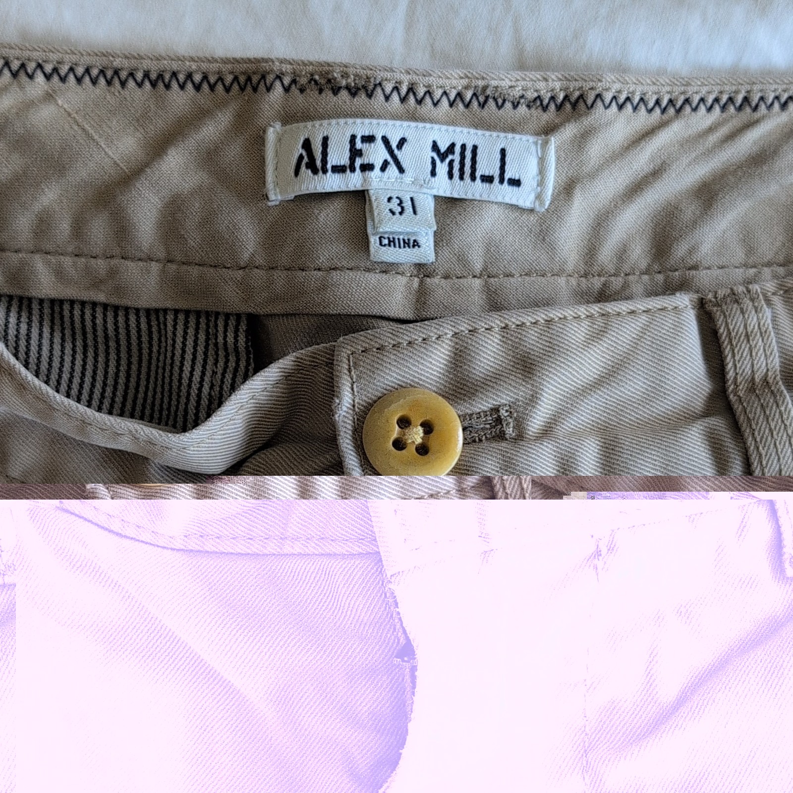 Alex Mill Beige Cotton Twill Chino Pleated Cropped Drop Crotch 31