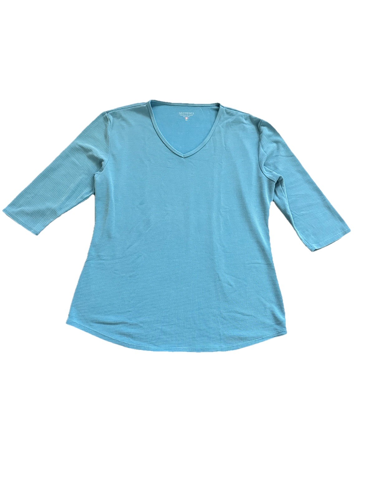 SEG’MENTS Shirt Quarter XL Sleeves V-Neck Tencel Modal Scoop Hem Breathable