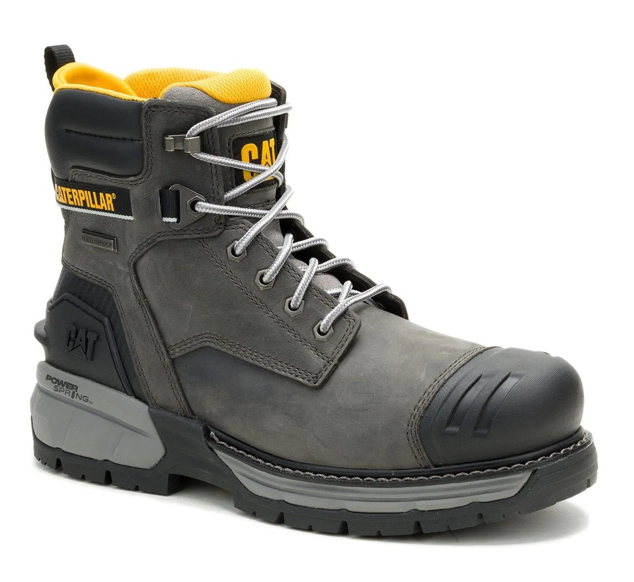 CAT Excavator Power Spring Soft Toe Slip Resistant Boots P51102 Grey