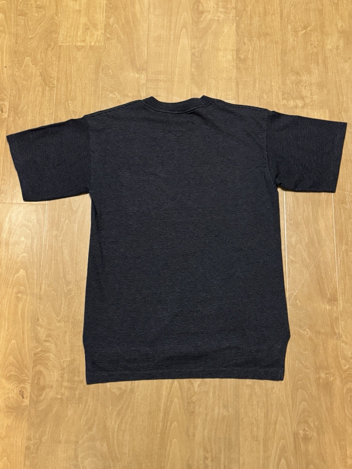 Vintage Marlboro Unlimited Pocket Tee T-Shirt Micro Stripe Mens L/XL Black Grey