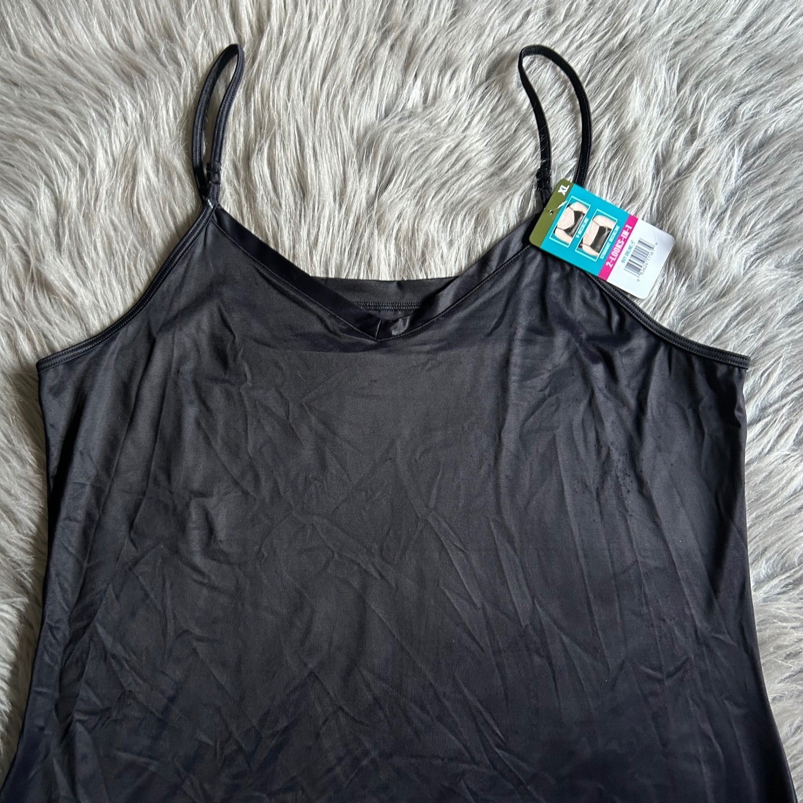 Vanity Fair Radiant Collection Full Slip Womens Size XL Black Slit