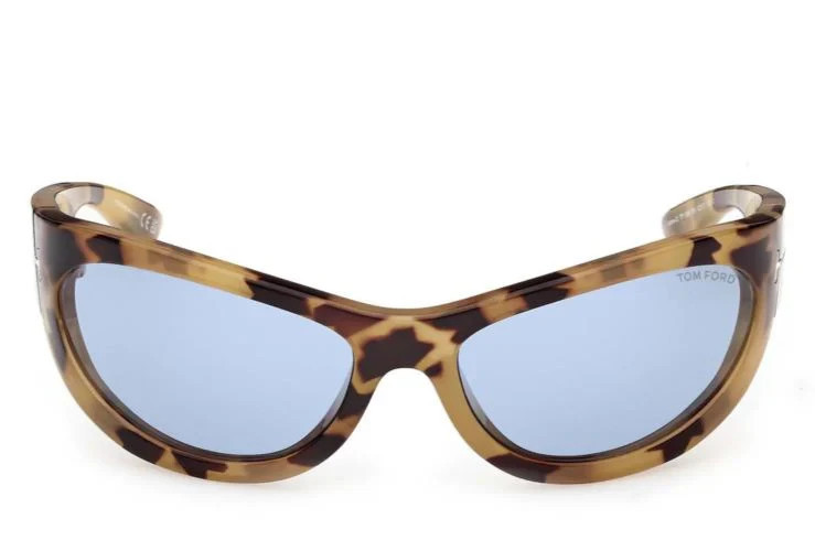TOM FORD LEONA-02 TF1365 56V COLOURED HAVANA/BLUE LENS AUTHENTC SUNGLASSES 62-17