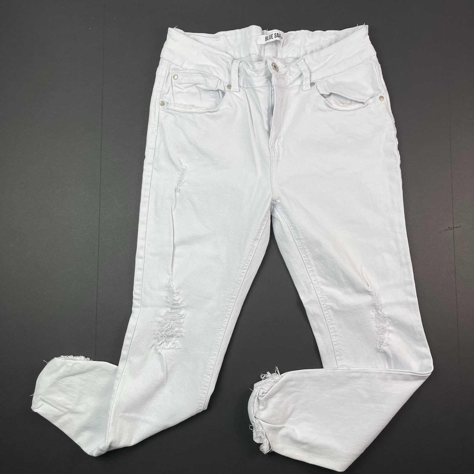 Blue Savvy Soft Ice Blue Distressed High Rise Skinny Jeans Women’s Size 13/31