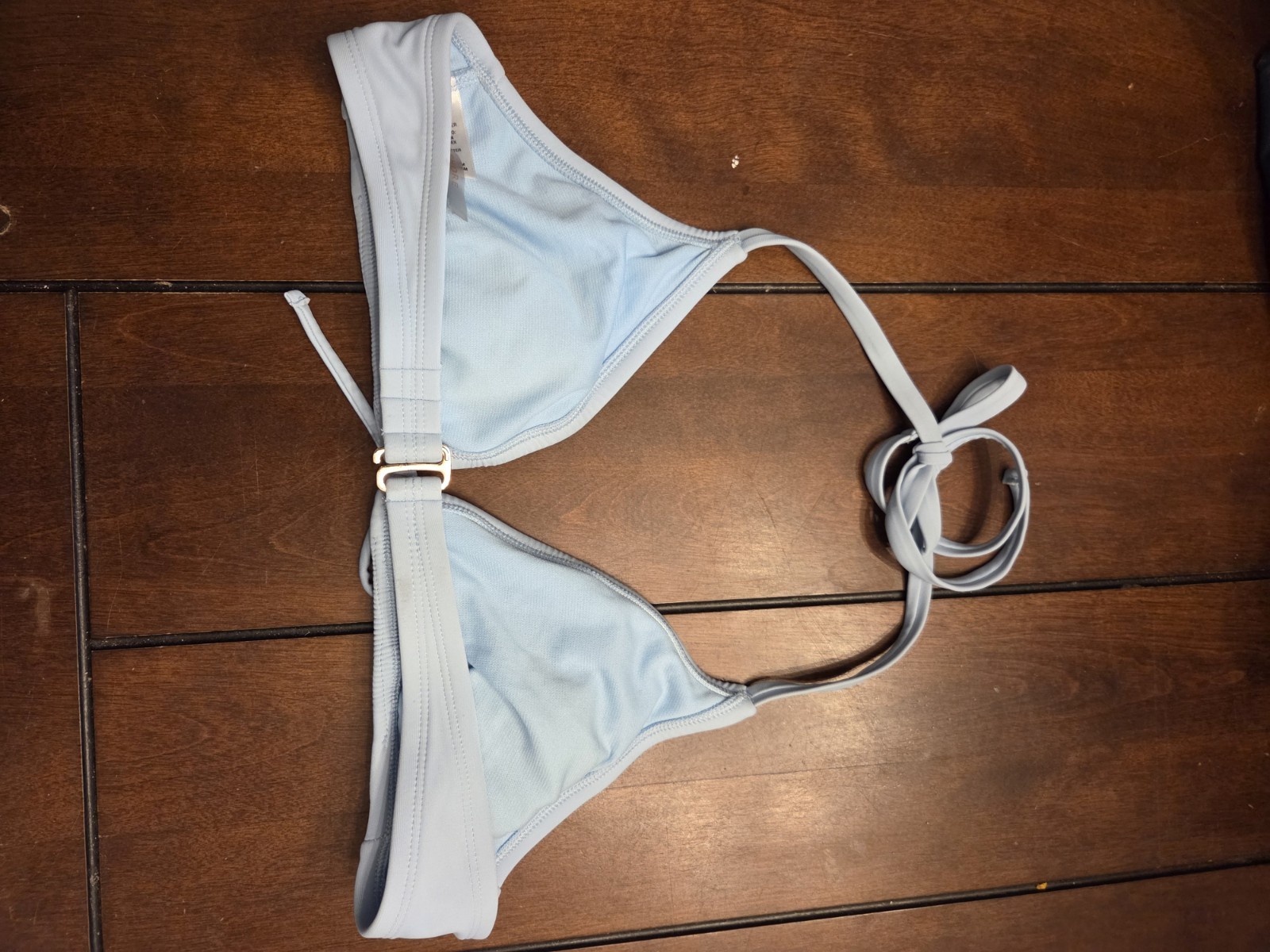 Shade & Shore Women’s Solid Blue Triangle Halter Bikini 2-Piece Set L