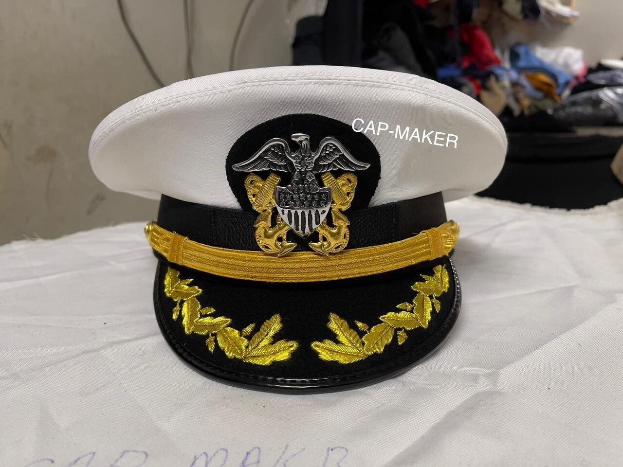US Navy Commander Admiral Rank White Hat Cap All Sizes Available