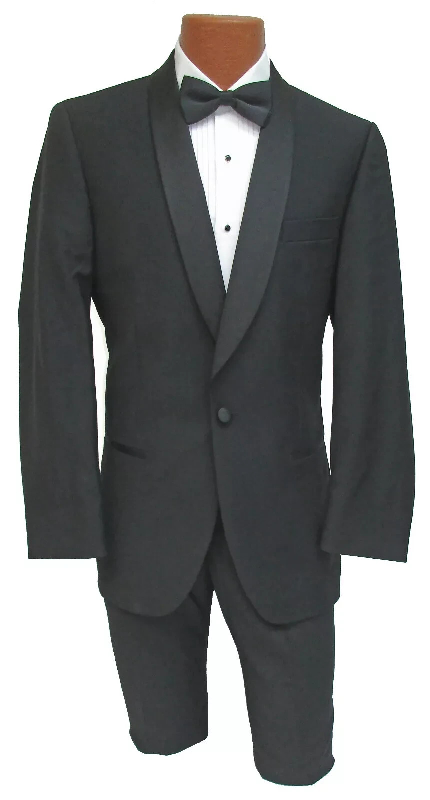 Men’s Black Tuxedo Jacket One Button with Satin Shawl Lapels Wedding Prom Mason