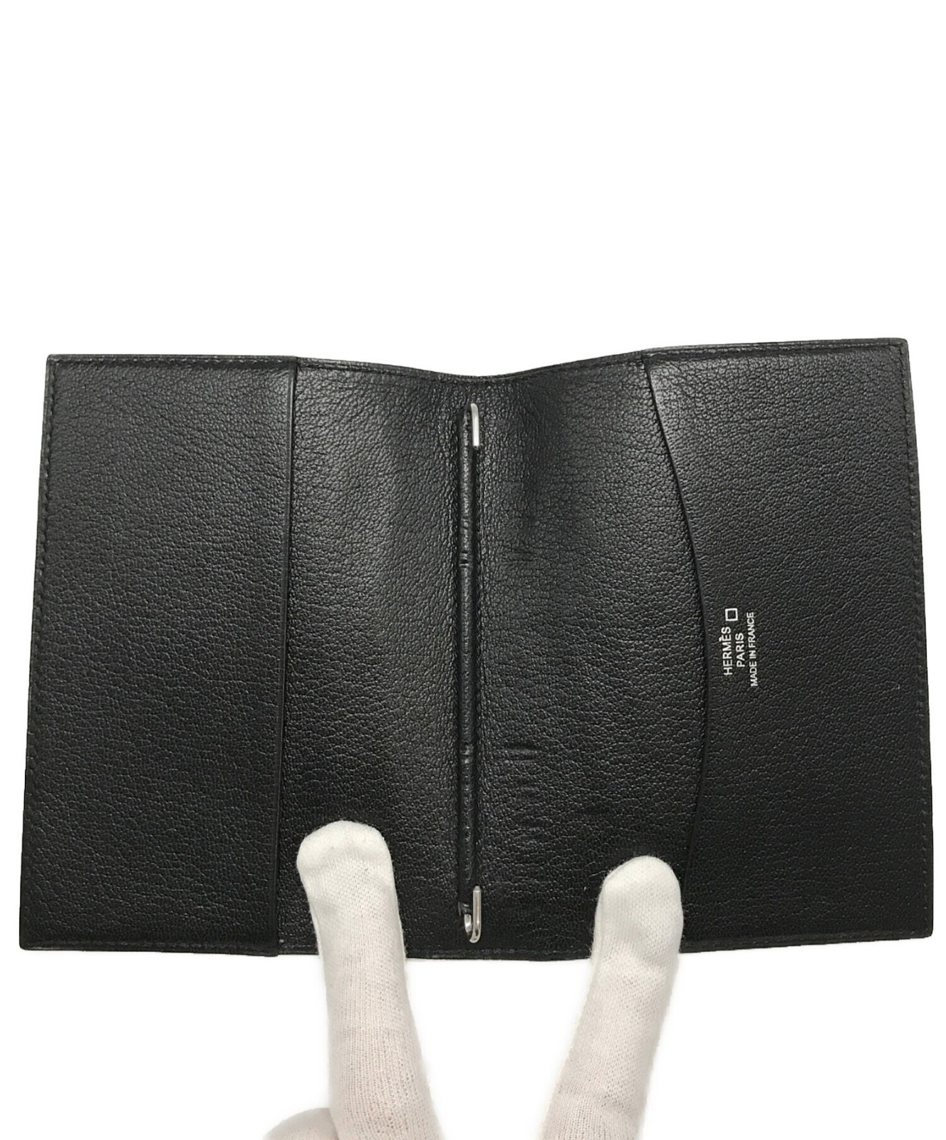HERMES Agenda PM Notebook Cover Black Leather K Stamp 2007 Used