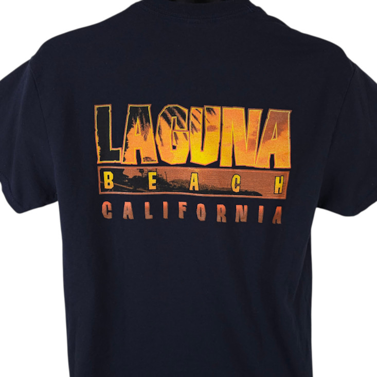 Laguna Beach T Shirt Mens Size Medium Black California Travel Destination Tee