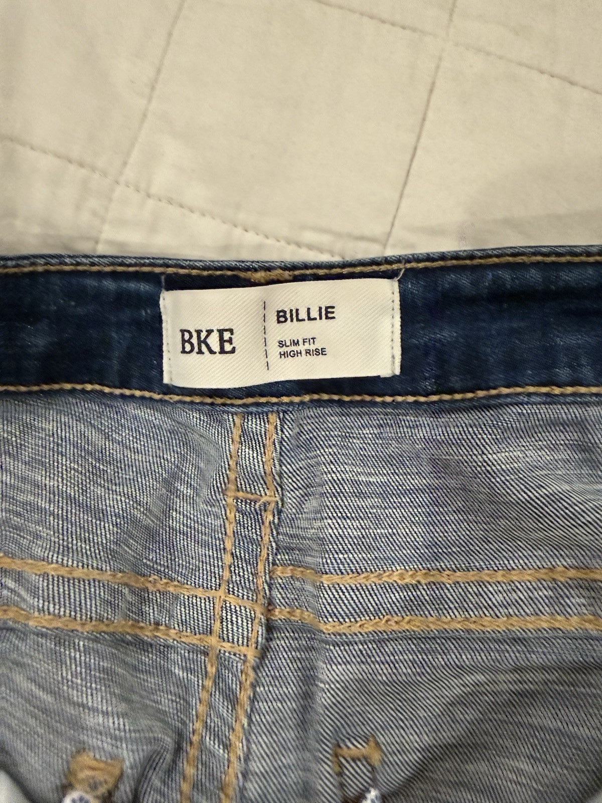 BKE Women’s Blue Medium Wash Bootcut High Rise Stretch 5-Pocket Distressed Jeans