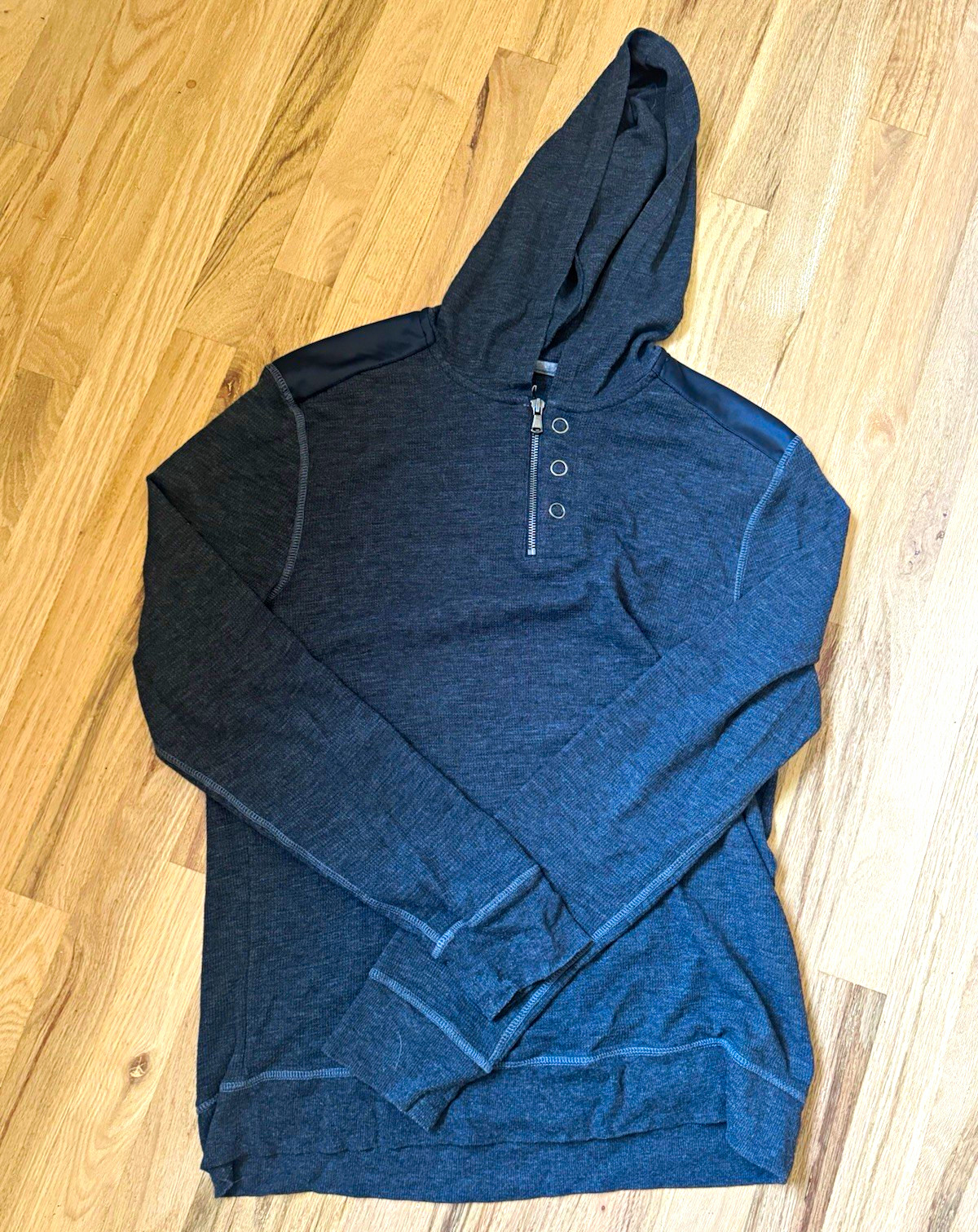 I.N.C. International Concepts Gray Hooded Half-Zip Pullover Hoodie Men L