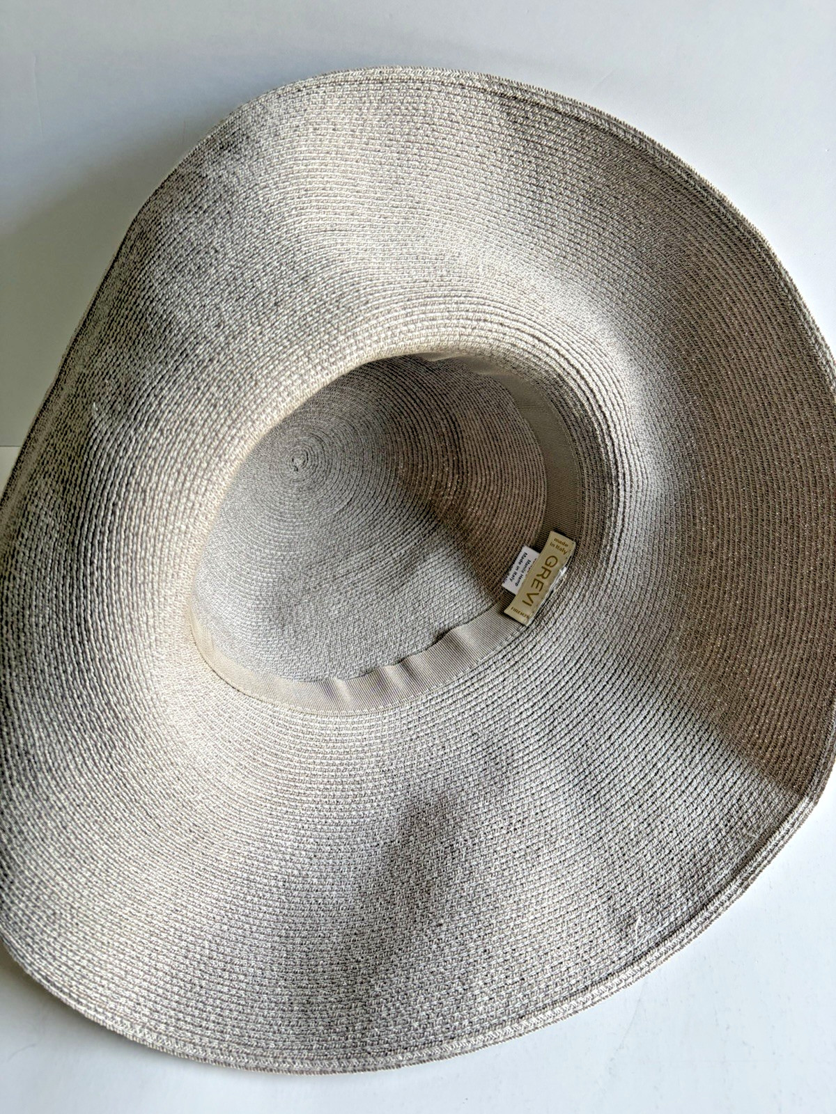 Grevi Sun Hat Wide Brim Manila Hemp Made in Italy Beautiful EUC