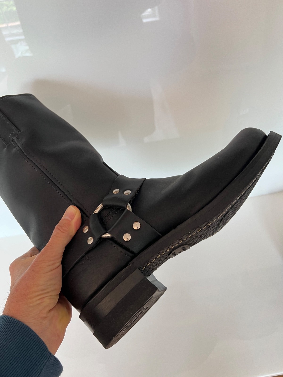 Frye Mens Black Harness 12R Motorcycle Boot Black Size 11 M