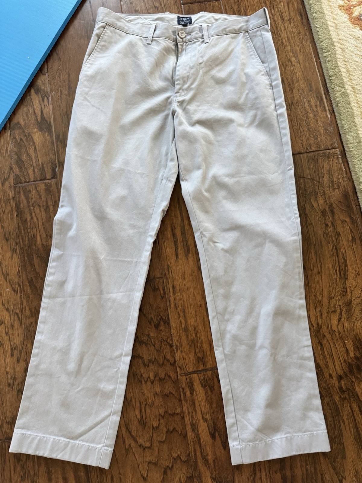 J Crew Bowery Men’s 33×30 Beige / Off White Chino Casual Pants NEW