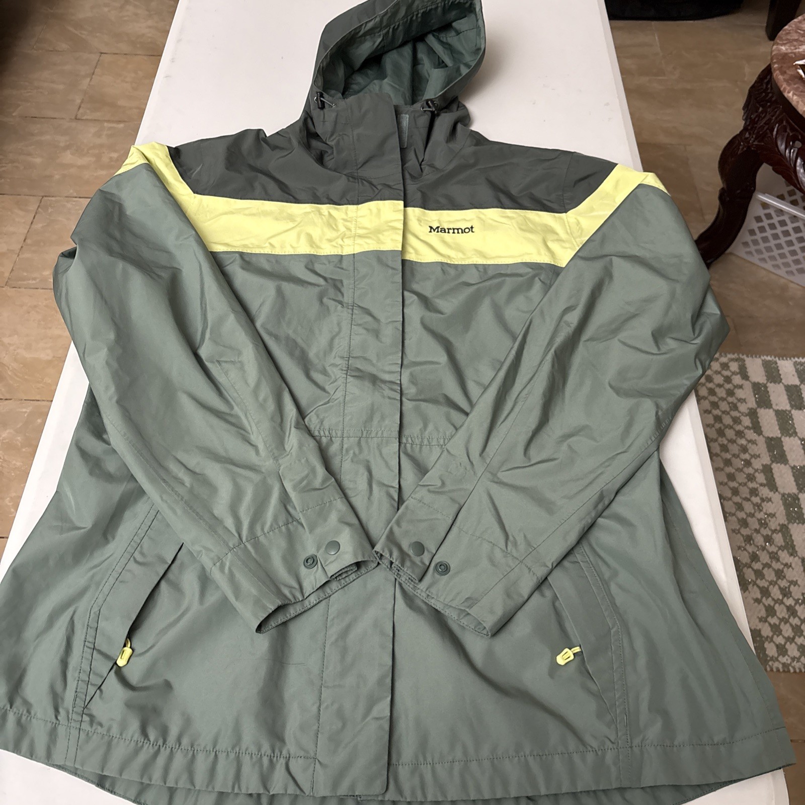 Marmot Roam Lightweight Rain Jacket Urban Army/Dark Zinc Women’s XL