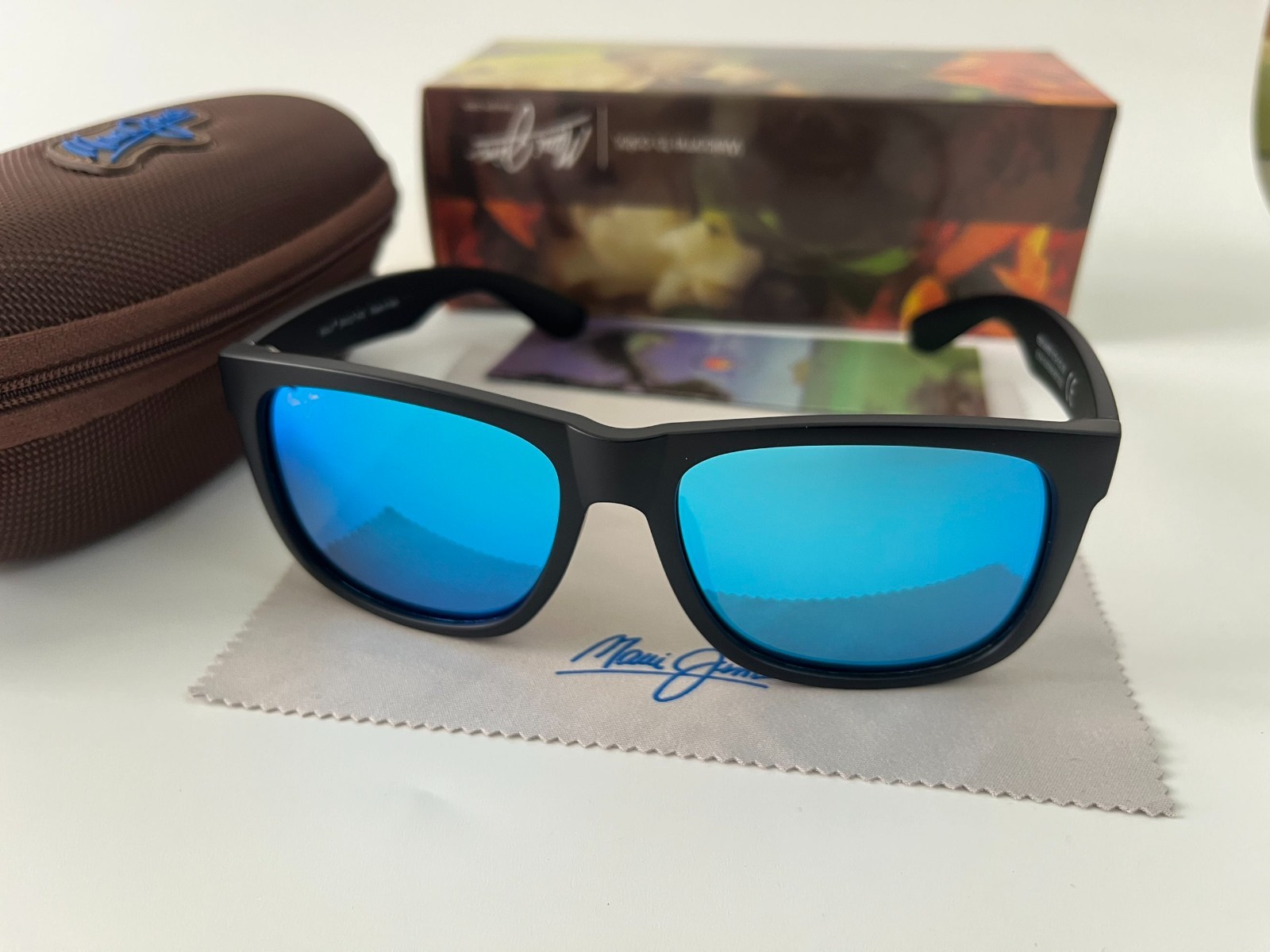 Maui Jim RED SANDS Matte Black Frame + Blue Polarized Sunglasses