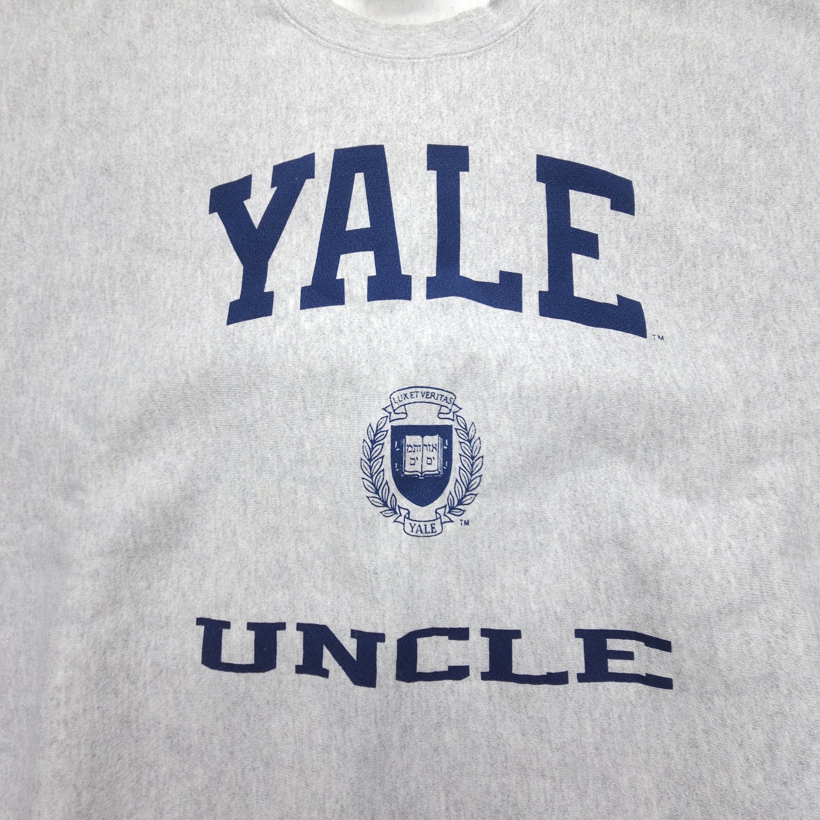 Vintage Yale Uncle Lee Crossgrain Heavyweight Sweatshirt Mens XL Gray Crest USA