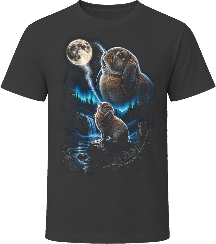 Holland Lop Rabbit Howling at the Moon T Shirt