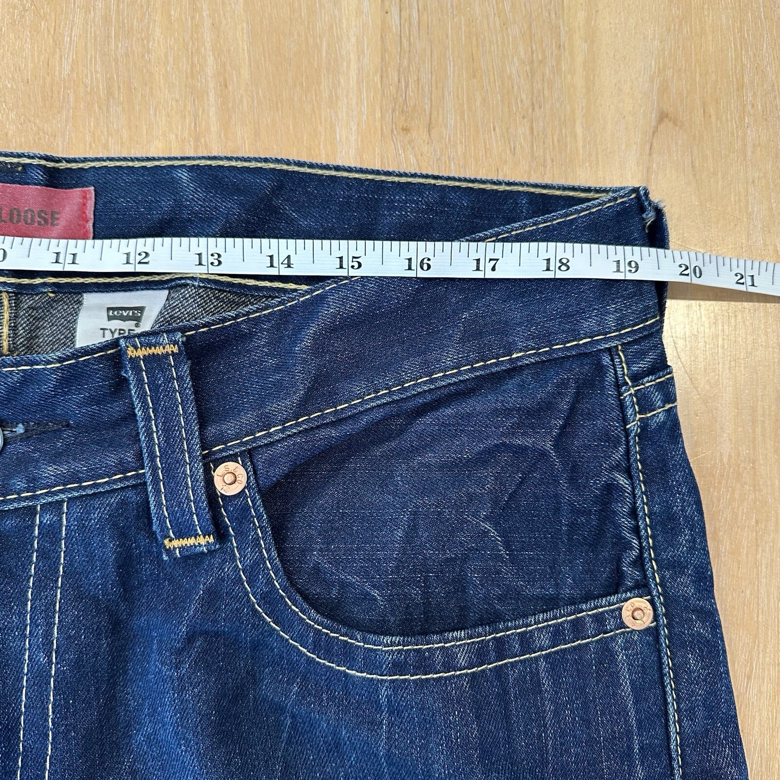 Vintage Levis Real Loose Type 1 Jeans Mens 36×32 Blue Classic American Y2K Baggy