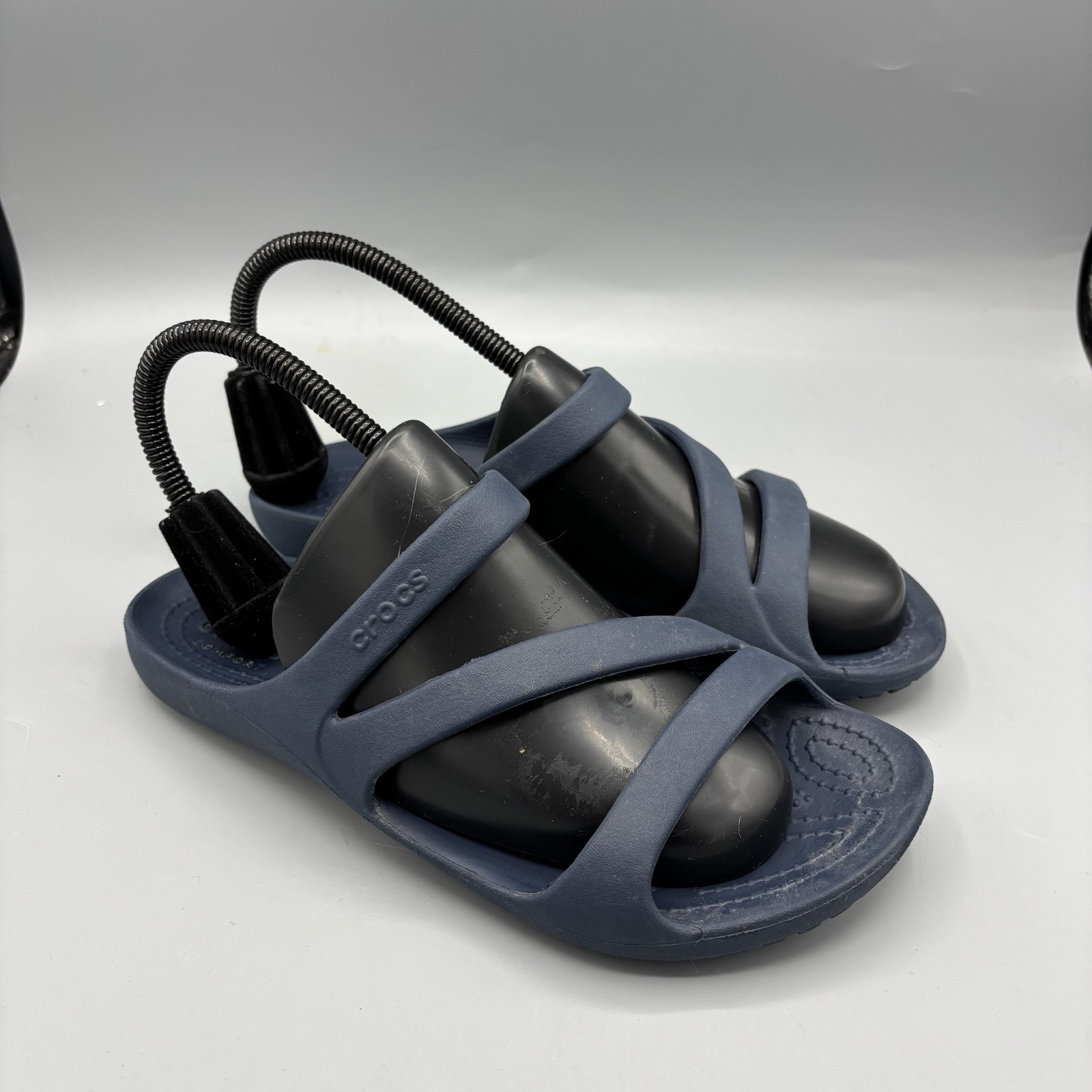 Crocs Kadee II Sandals Slides Navy Blue Women’s Comfort Slip On Sandals Size 6