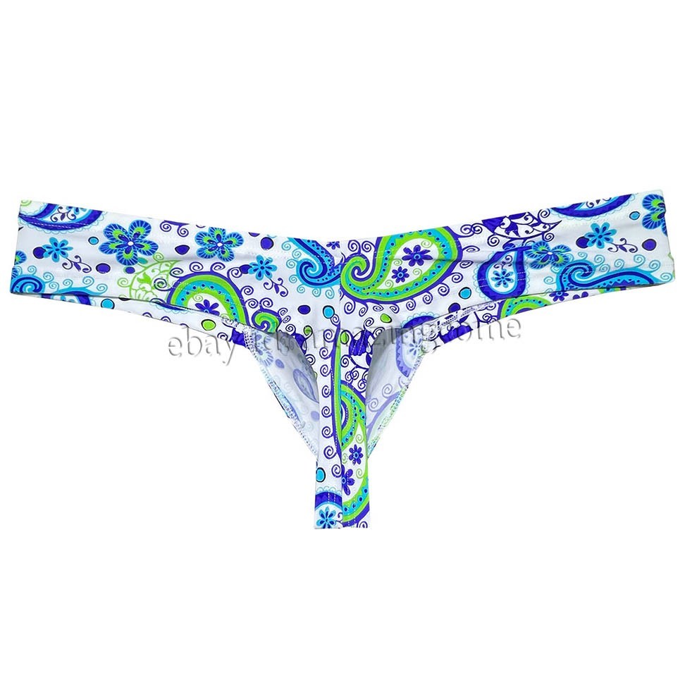 Men’s Printed Ultra Cheeky Brazilian Bikini Underwear Contour Pouch Boxer Briefs
