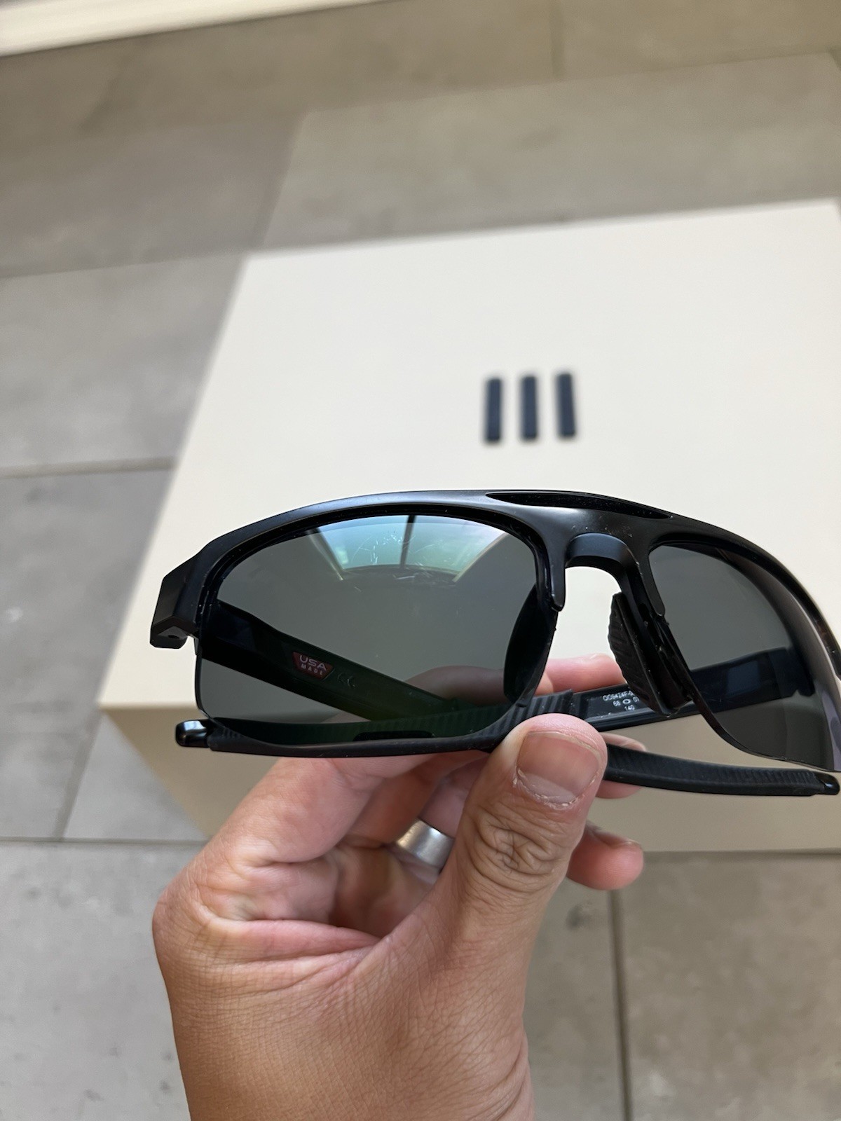 Oakley Mercenary Matte Carbon Low Bridge Fit Made In USA Sunglasses OO9424F-0668