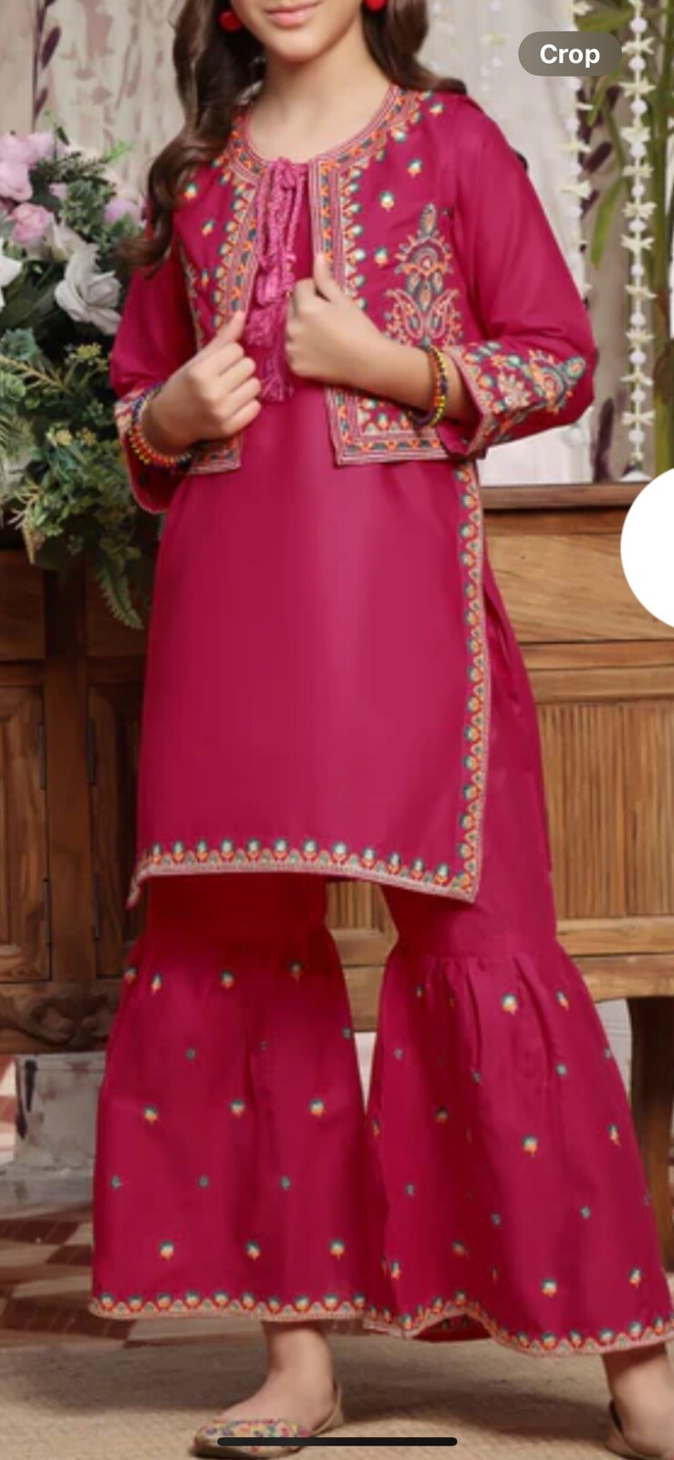 Pakistani Girls Kids Kameez Shalwar With Koti Vest 3 Pc Size 32 8/9 Years Dewali