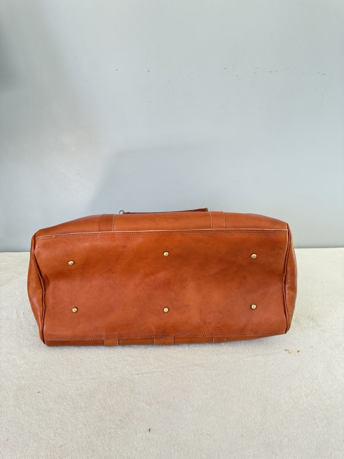 Genuine Leather Travel Bag – Cognac Caramel Brown | 55 × 35 × 25 cm – handmade