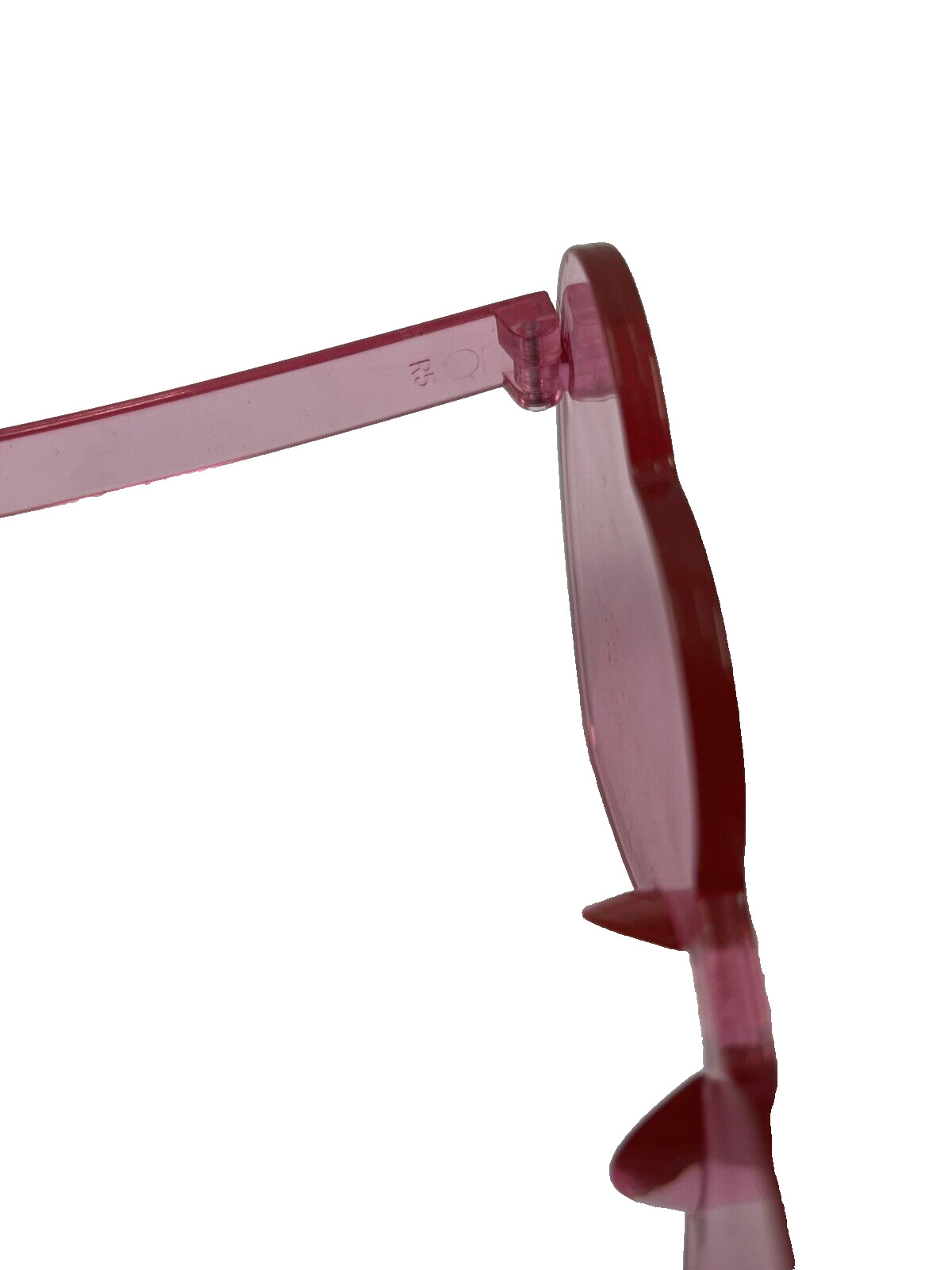 Pink Heart Shaped Sunglasses R2 Plastic or Polycarbonate Lens Frameless