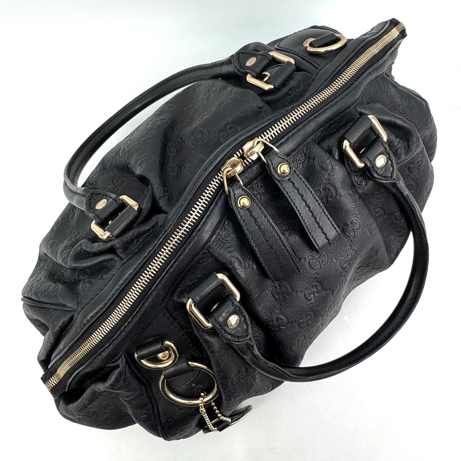 GUCCI Sukey Shoulder Bag Leather Black