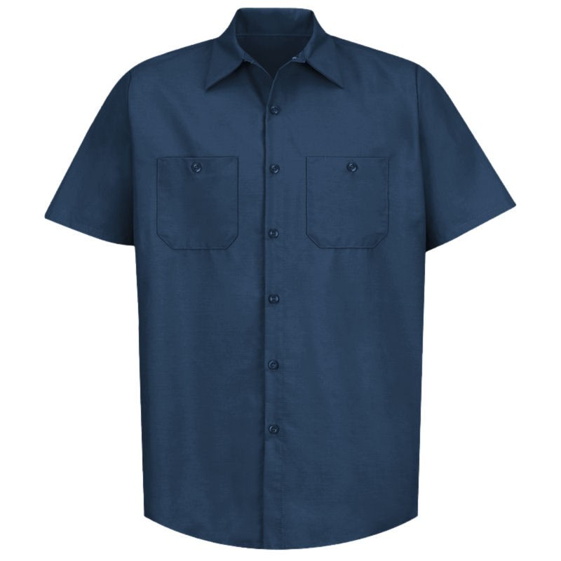 Red Kap Men’s Short Sleeve Industrial Work Shirt – Navy Blue – SP24NV – 6XL Long