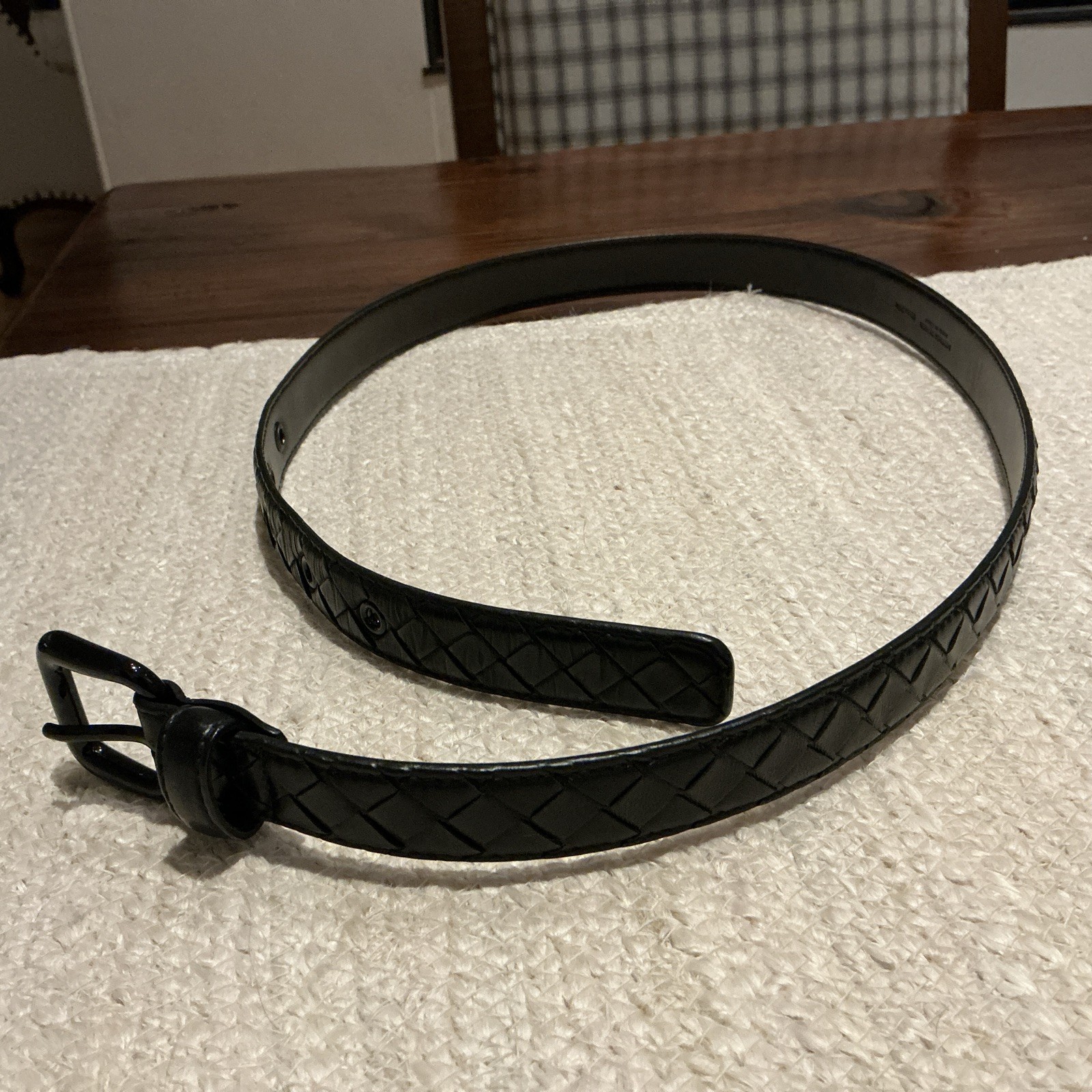Bottega Veneta Intrecciato Nappa Leather Black Belt