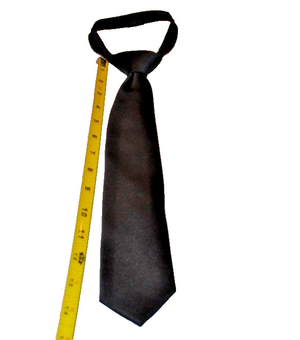 Boys zipper neck tie in Black